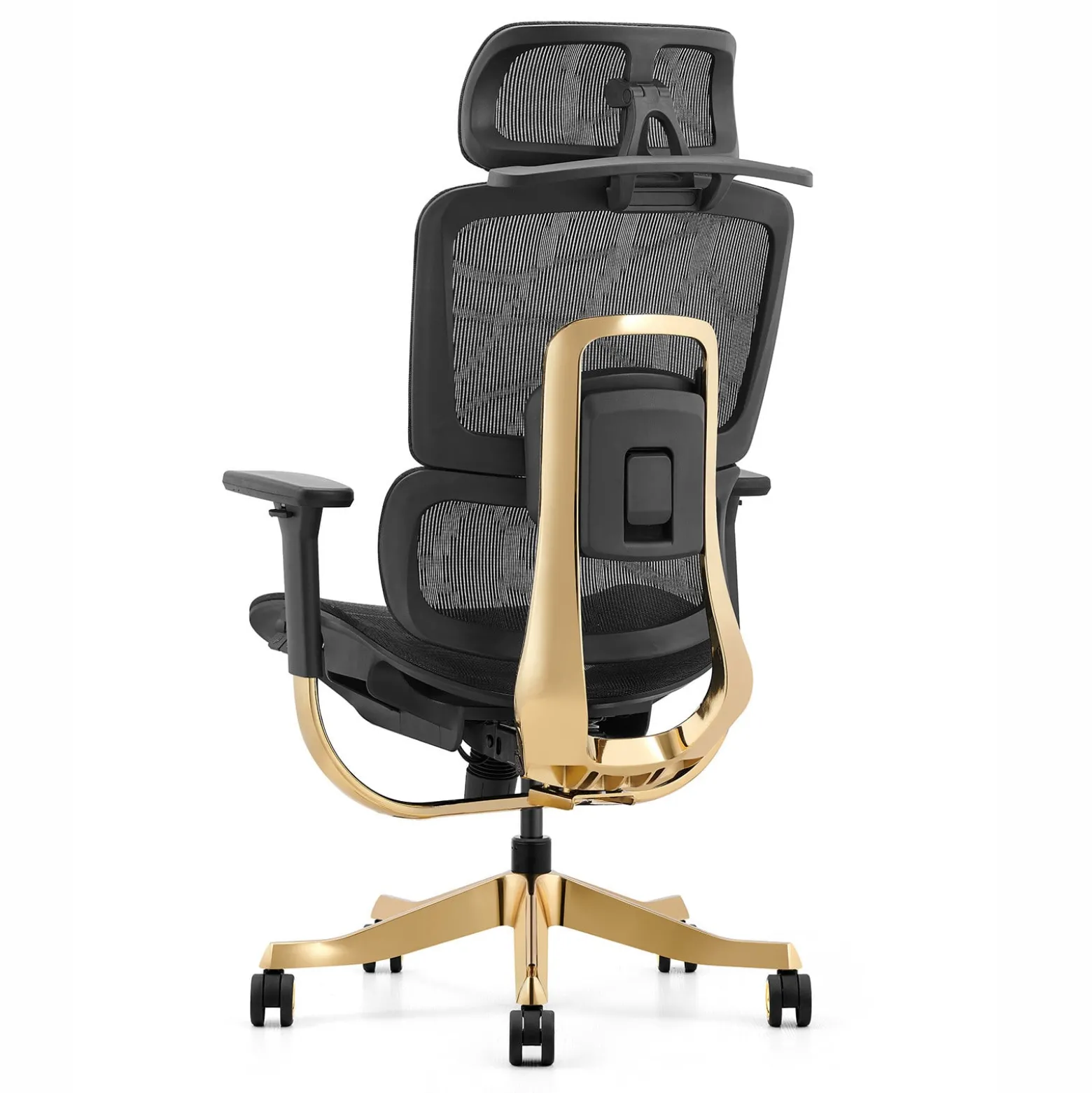 Fotel ergonomiczny ANGEL biurowy obrotowy Glamour Gold