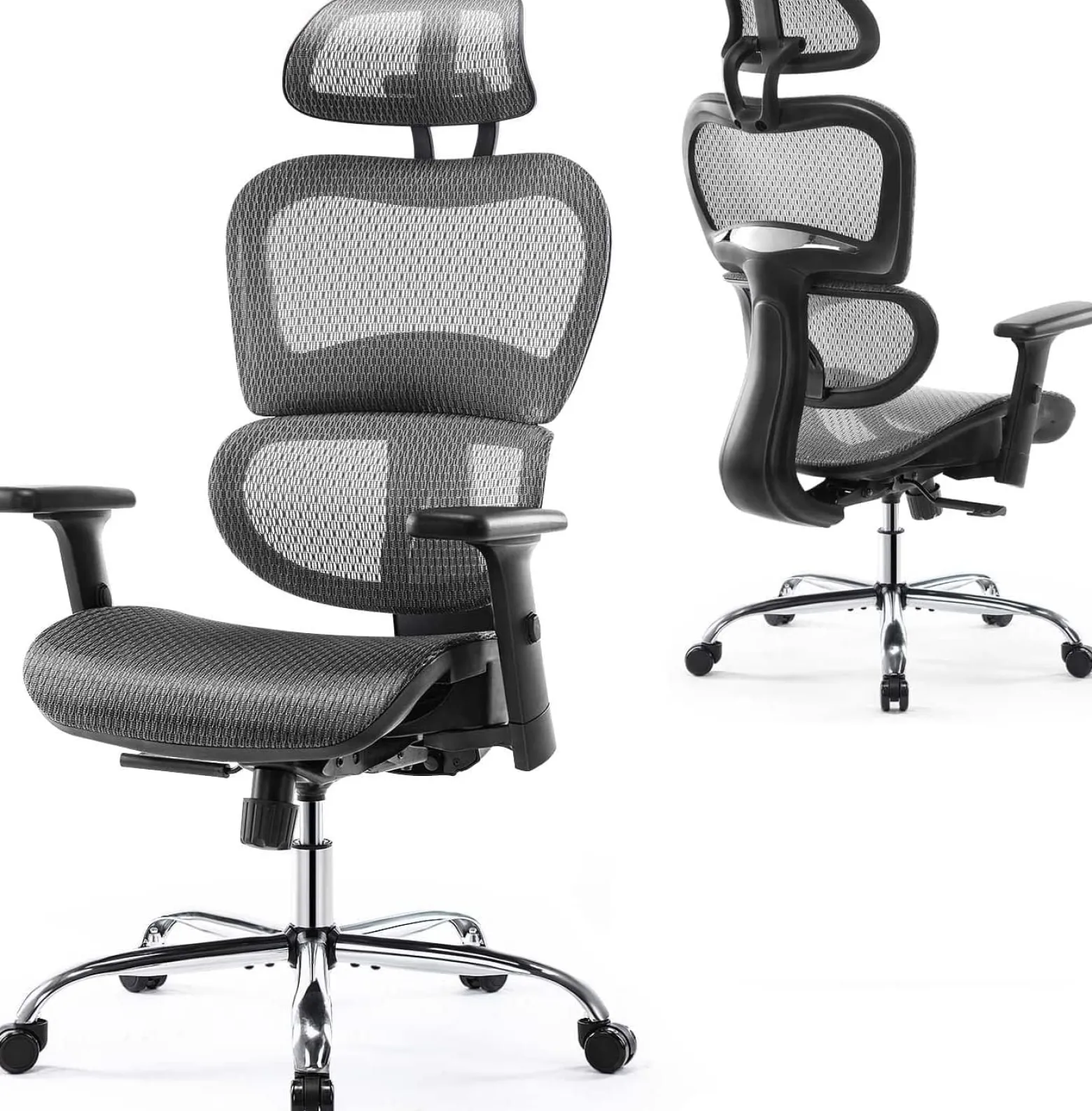 Fotel ergonomiczny czarny z regulacją Comfy siatkowy