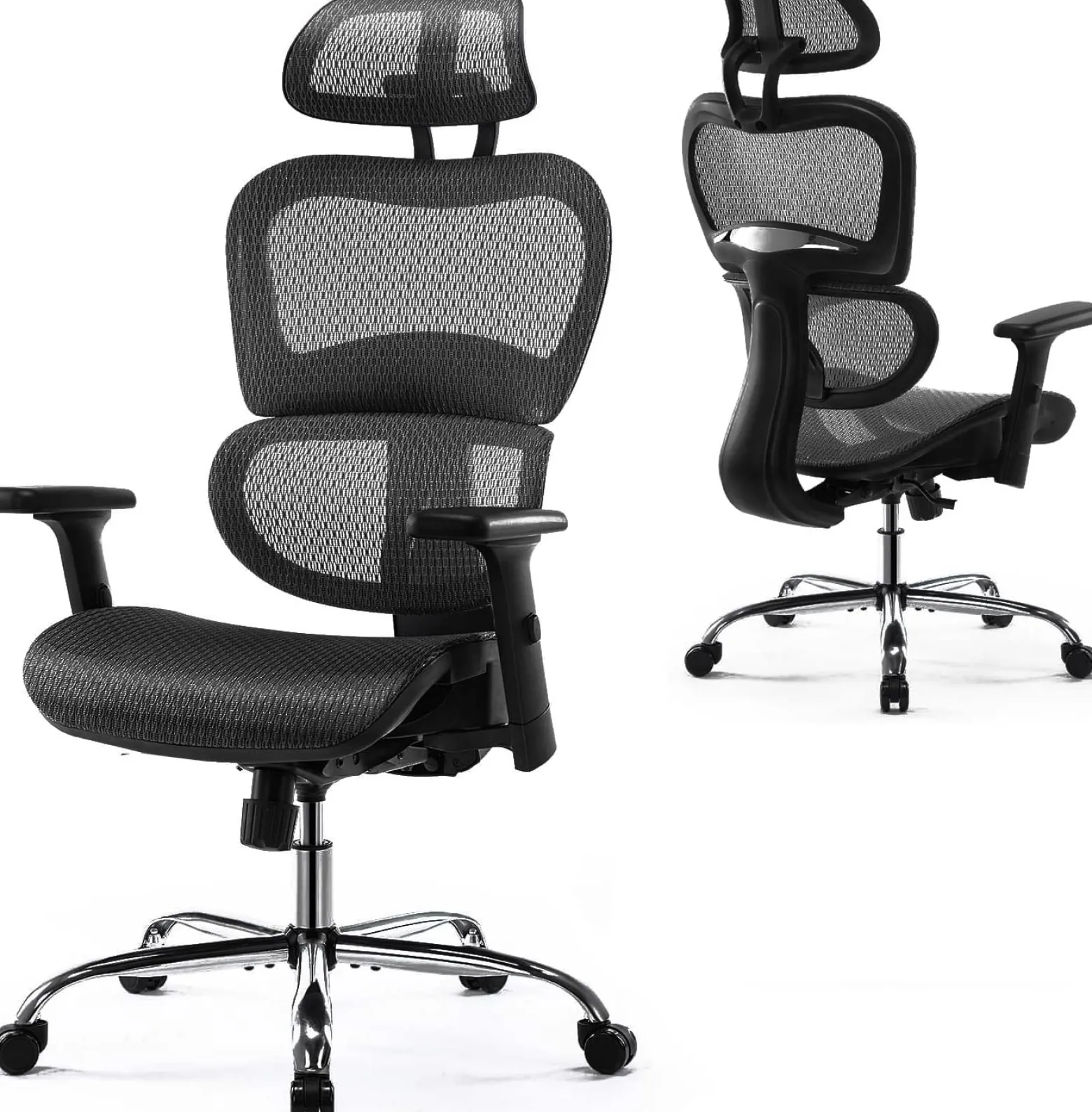 Fotel ergonomiczny czarny z regulacją Comfy siatkowy