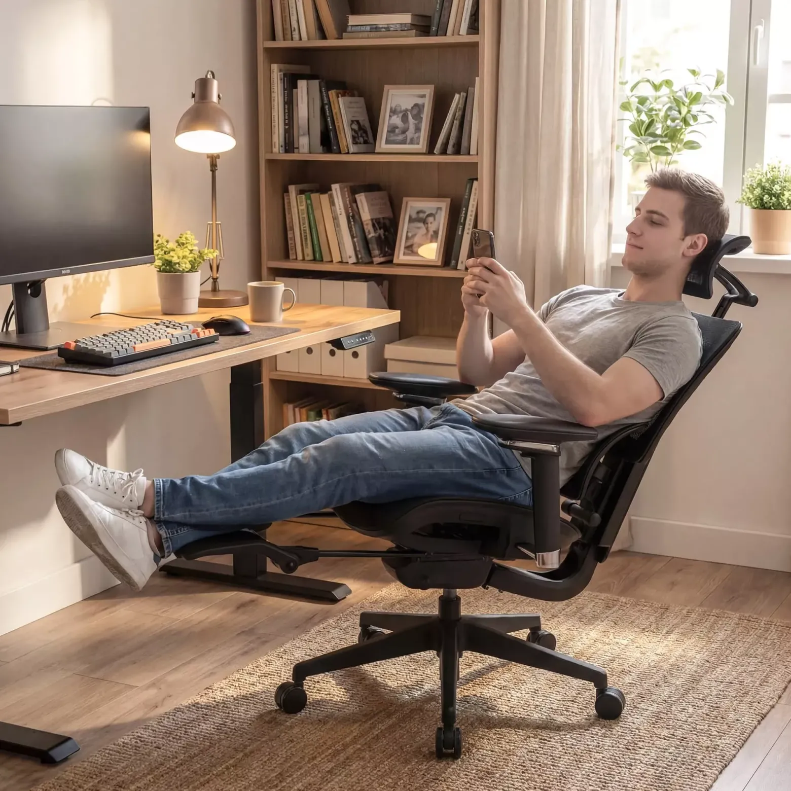 Fotel ergonomiczny Ergoshape 2.0 czary siatka podnóżek