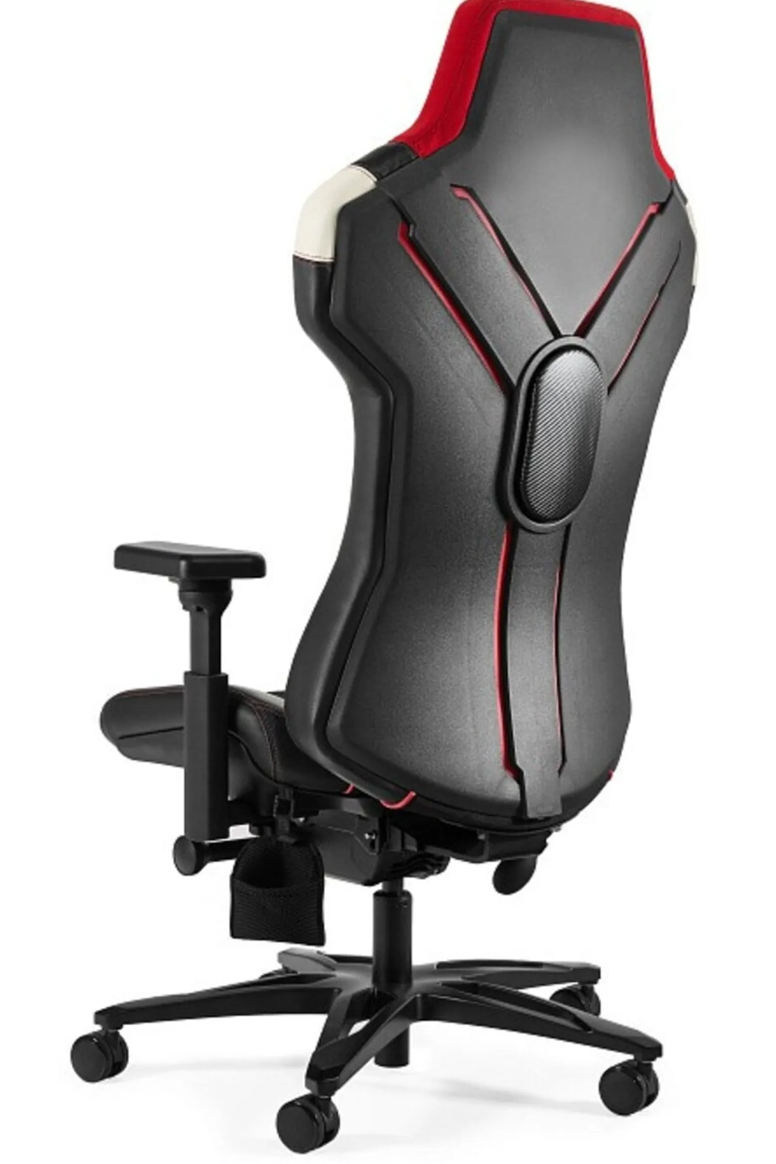 Fotel ergonomiczny Pitlane czarny tkanina eko-skóra