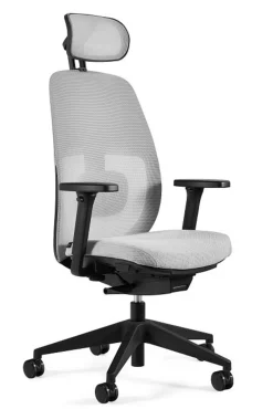Fotel ergonomiczny Popfit szary tkanina/siatka