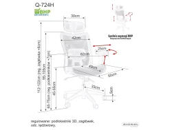 Fotel ergonomiczny Q-724H szary