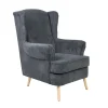 Fotel FOSSBY FASO sztruksowy szary 86x85x108 cm HOMLA