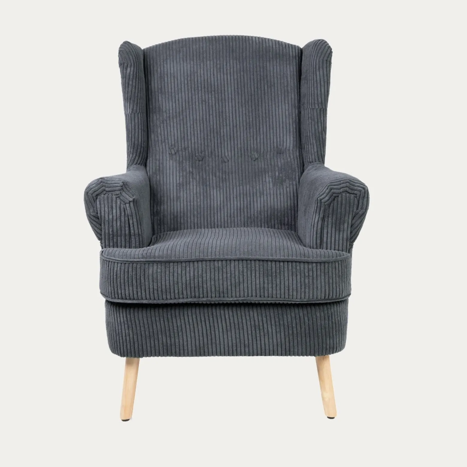 Fotel FOSSBY FASO sztruksowy szary 86x85x108 cm HOMLA