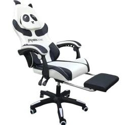 Fotel Gamingowy Obrotowy Panda Z Podnóżkiem I Z Masażerem Kids Zone Ko34