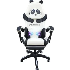 Fotel Gamingowy Obrotowy Panda Z Podnóżkiem I Z Masażerem Kids Zone Ko34