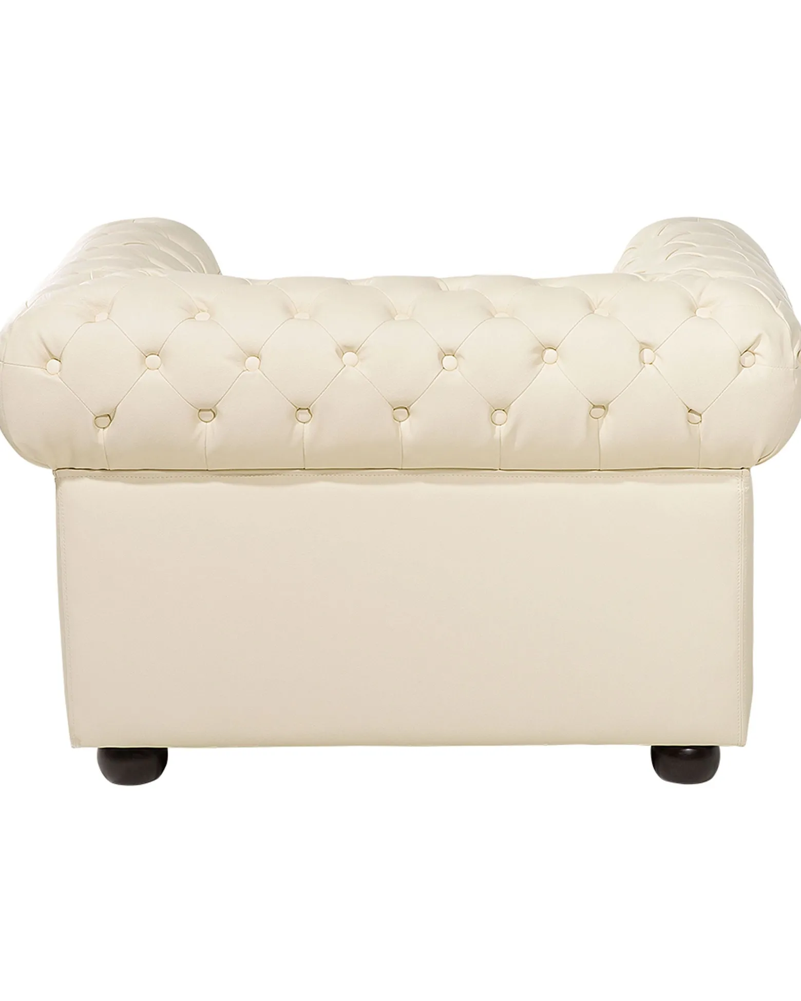 Fotel krzesło chesterfield skóra kremowy