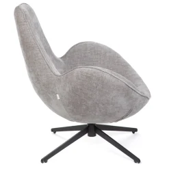 Fotel LUNAIRE obrotowy welurowy szary 86x76x87 cm HOMLA