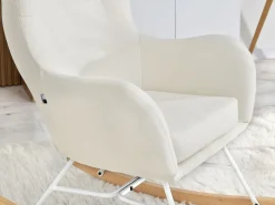 Fotel Nesta Biały Tkanina, Podstawa Biały-Buk