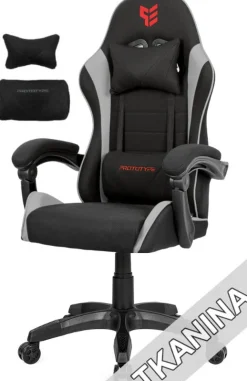 Fotel obrotowy gamingowy ENZO XL GREY FABRIC