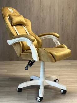 Fotel obrotowy gamingowy ENZO XL BEIGE ALCANTARA ICE