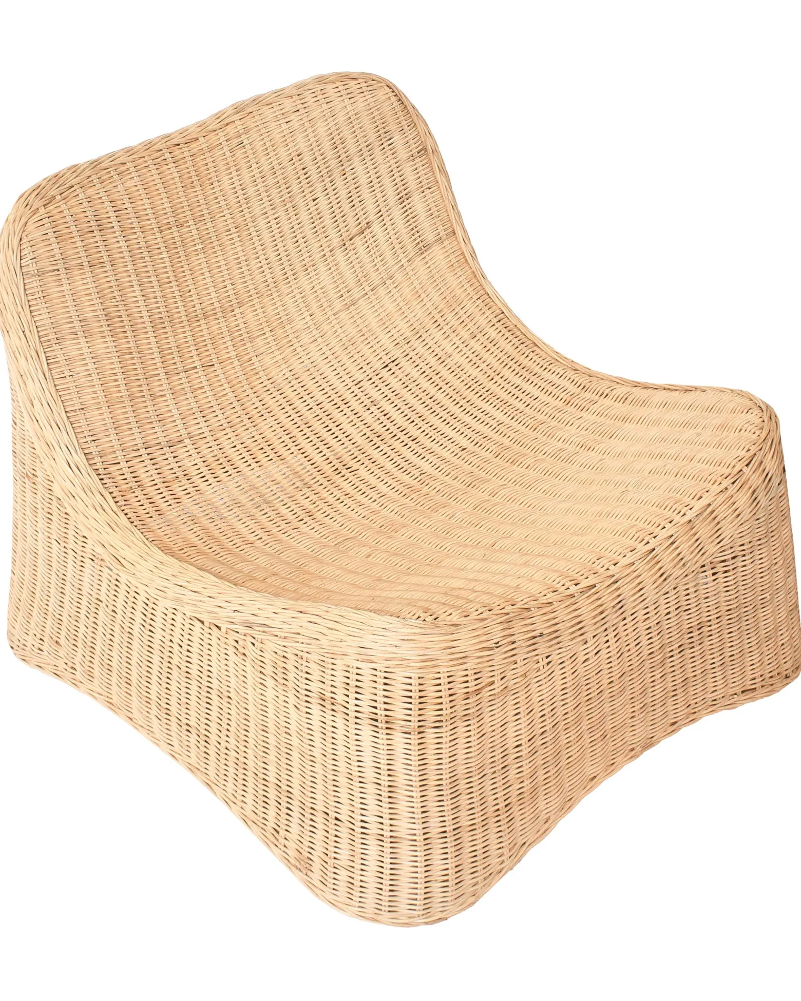 Fotel ogrodowy z otomaną AIGANI Rattan Naturalny