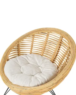 Fotel rattanowy naturalny z poduszką