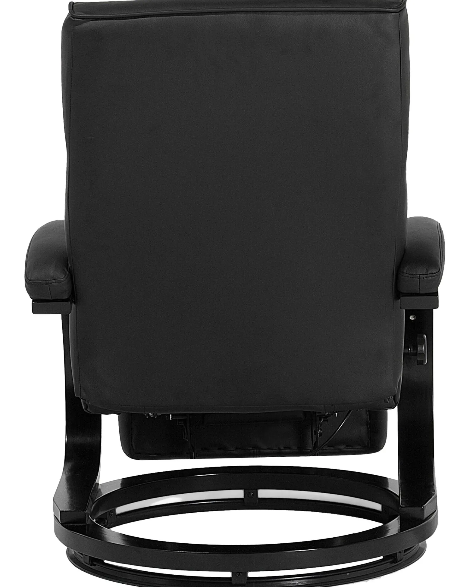 Fotel rozkładany ekoskóra podnóżek czarny