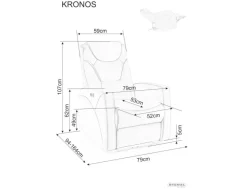 Fotel rozkładany KRONOS szary