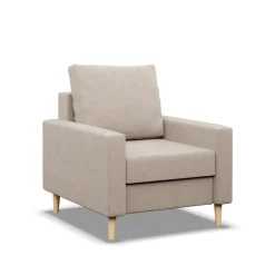 Fotel skandynawski, MILO, velvet, 75x92x92 cm, beżowy | TYLETEGOTU