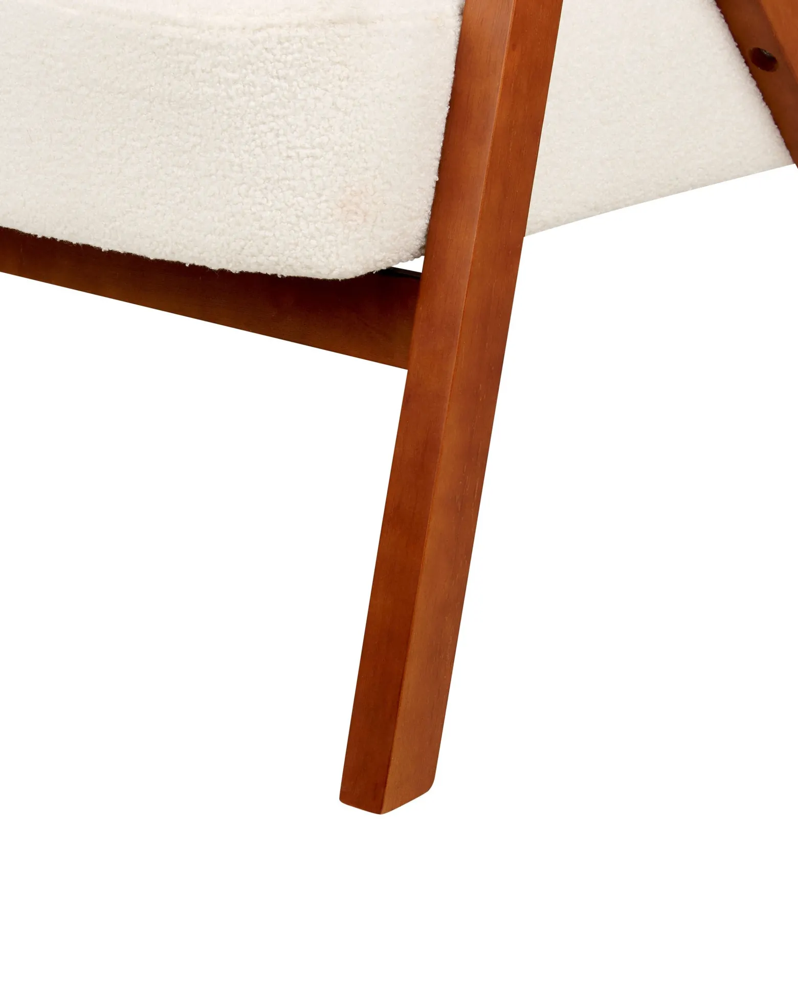 Fotel tapicerowany boucle złamana biel