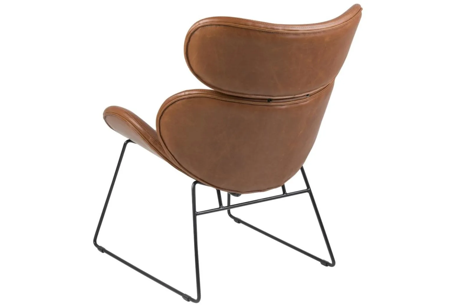FOTEL TAPICEROWANY Cazar Vintage BRĄZOWY metalowa podstawa