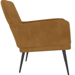 Fotel Wypoczynkowy Brązowy Aksamit Tapicerowany Do Salonu Pokoju 62x79x79