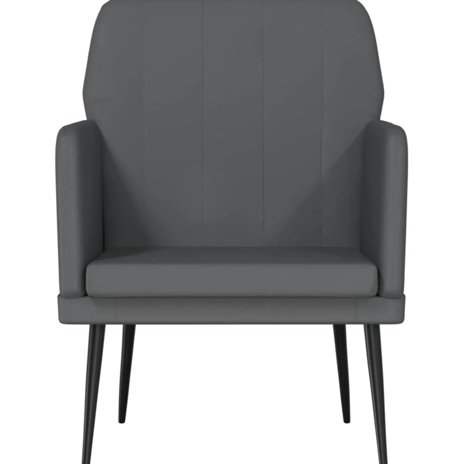 Fotel Wypoczynkowy Szary Ekoskóra Tapicerowany Do Salonu Pokoju 61x78x80 cm