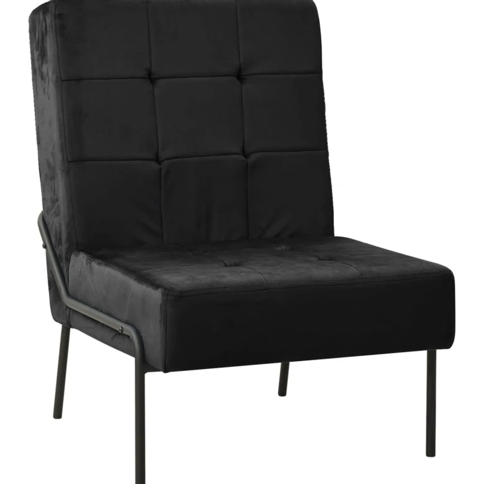 Fotel 65x79x87 cm czarny obity aksamitem