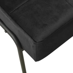 Fotel 65x79x87 cm czarny obity aksamitem