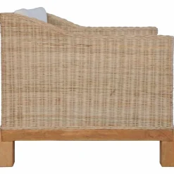 Fotel z poduszkami naturalny rattan