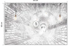 Fototapeta Abstrakcyjny Ceglany Tunel 3D 90x60cm