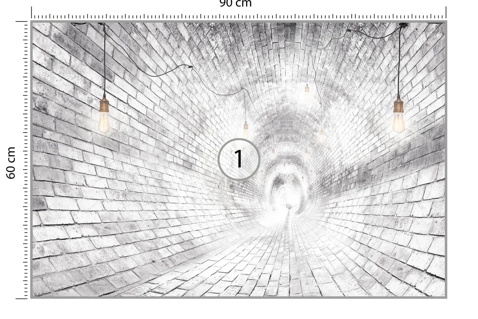 Fototapeta Abstrakcyjny Ceglany Tunel 3D 90x60cm