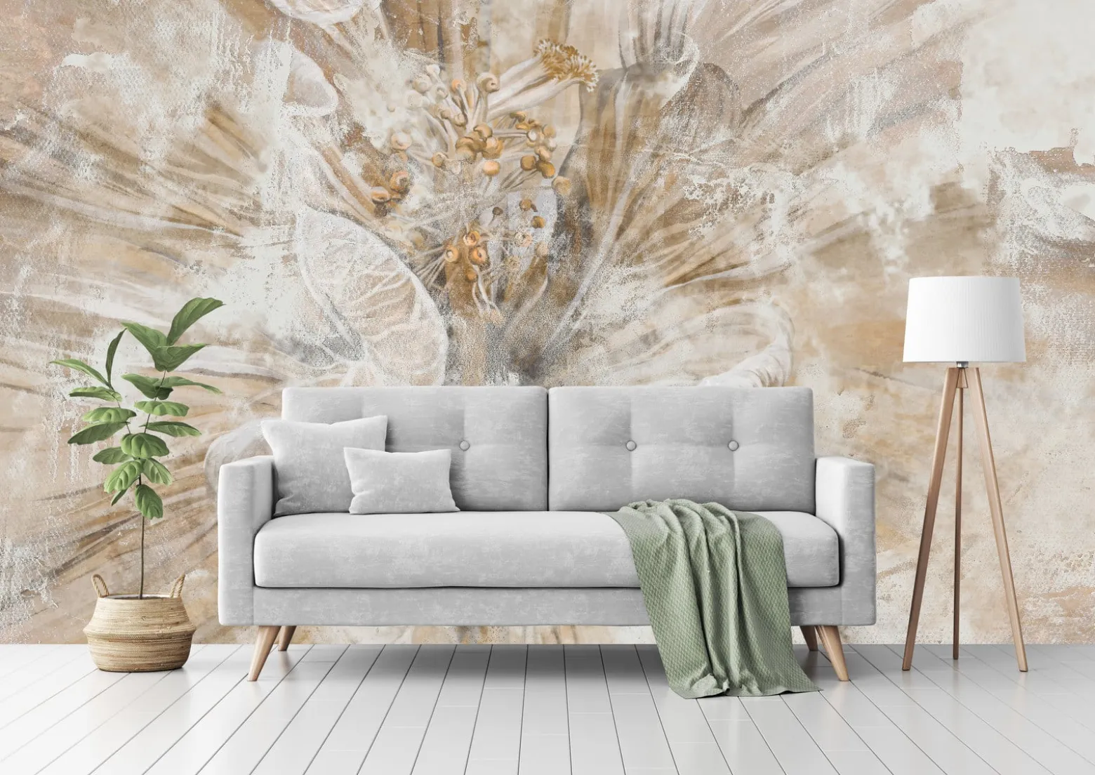 Fototapeta Abstrakcyjny Kwiat Na Betonie 90x60cm