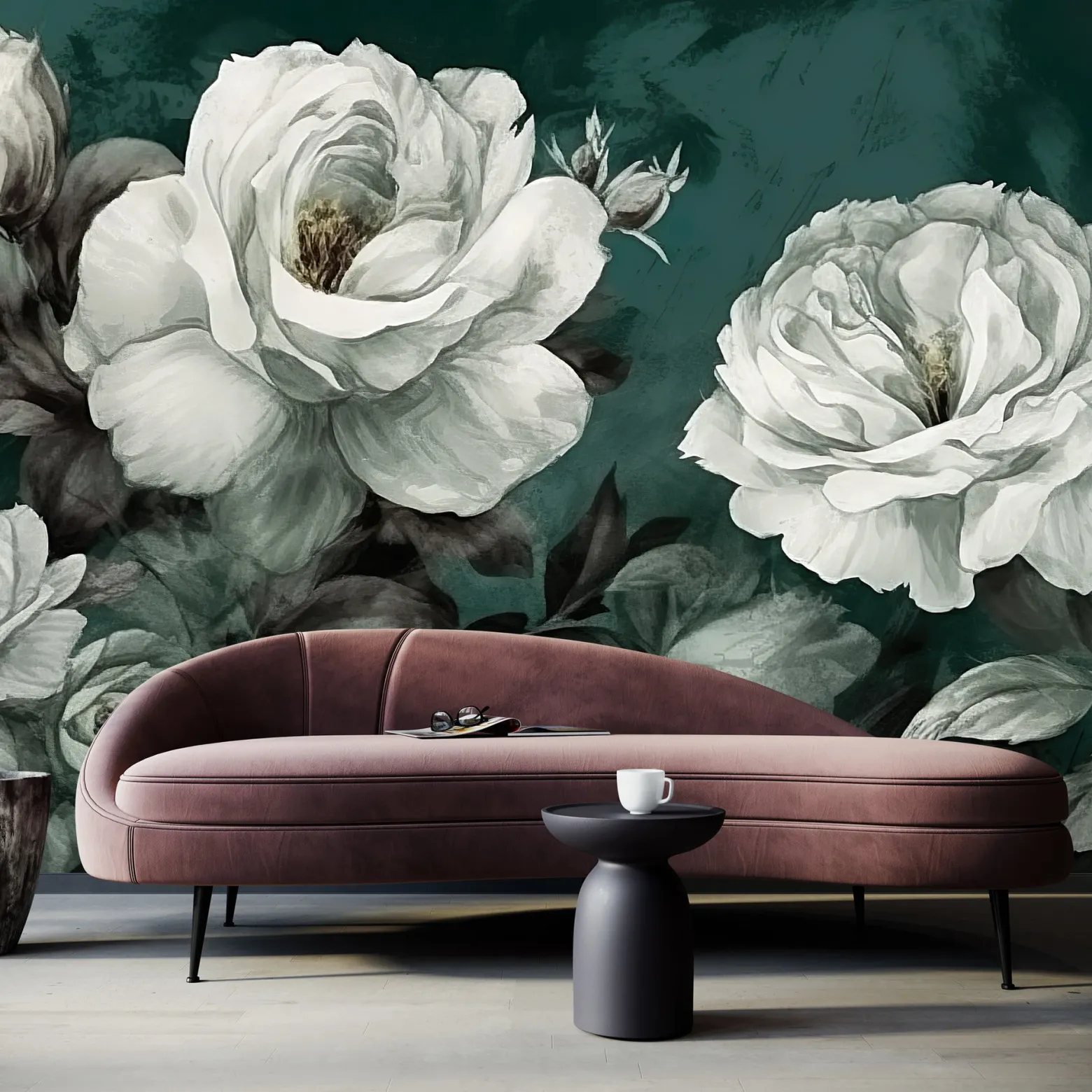 Fototapeta Do Salonu Akwarelowe Białe Peonie 90x60cm