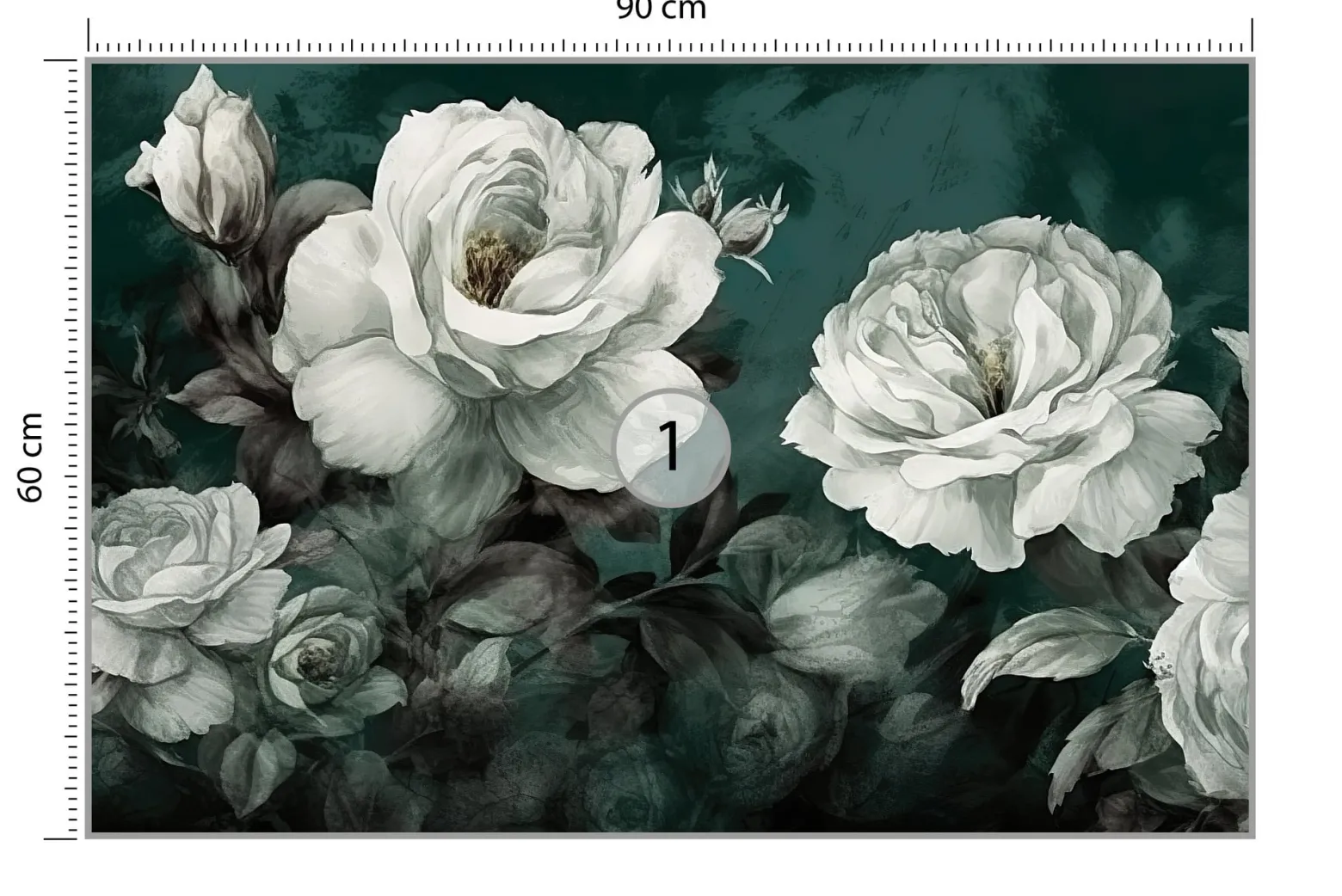 Fototapeta Do Salonu Akwarelowe Białe Peonie 90x60cm