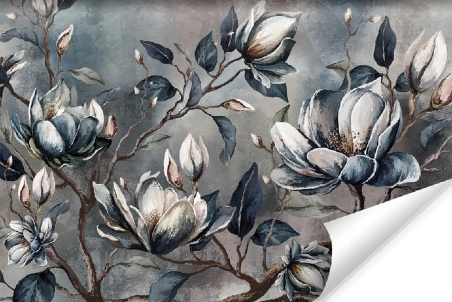 Fototapeta Kwiaty Magnolii Na Betonie 90x60cm