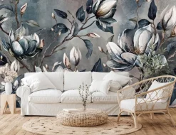 Fototapeta Kwiaty Magnolii Na Betonie 90x60cm