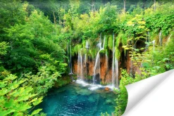 Fototapeta Leśny Wodospad Krajobraz 3D 90x60cm