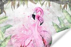 Fototapeta Abstrakcja FLAMINGI Akwarela 90x60cm