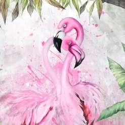 Fototapeta Abstrakcja FLAMINGI Akwarela 90x60cm