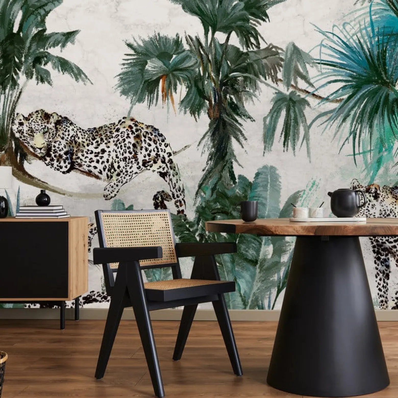 Fototapeta Abstrakcyjne Jaguary W Dżungli 90x60cm