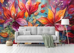 Fototapeta Abstrakcyjne Kwiaty W Stylu Vintage 416x290cm