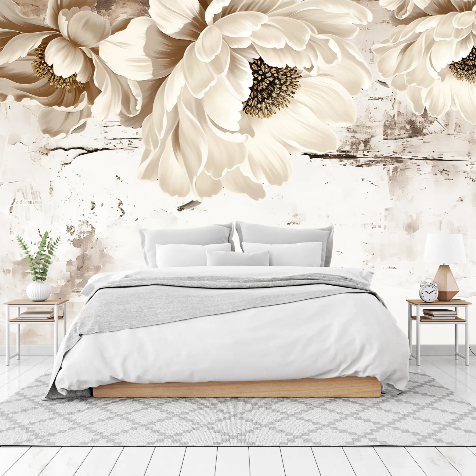 Fototapeta Abstrakcyjne Kwiaty Styl Vintage 135x90cm