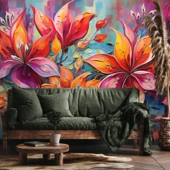 Fototapeta Abstrakcyjne Kwiaty W Stylu Vintage 520x318cm