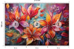 Fototapeta Abstrakcyjne Kwiaty W Stylu Vintage 270x180cm