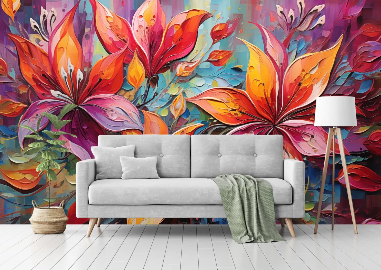 Fototapeta Abstrakcyjne Kwiaty W Stylu Vintage 270x180cm