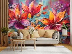 Fototapeta Abstrakcyjne Kwiaty W Stylu Vintage 270x180cm