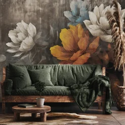 Fototapeta Abstrakcyjne Kwiaty Na Betonie 90x60cm