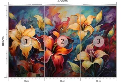 Fototapeta Abstrakcyjne Lilie Vintage 270x180cm