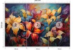 Fototapeta Abstrakcyjne Lilie Vintage 300x210cm