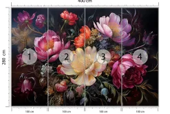 Fototapeta Abstrakcyjne Piwonie 400x280cm