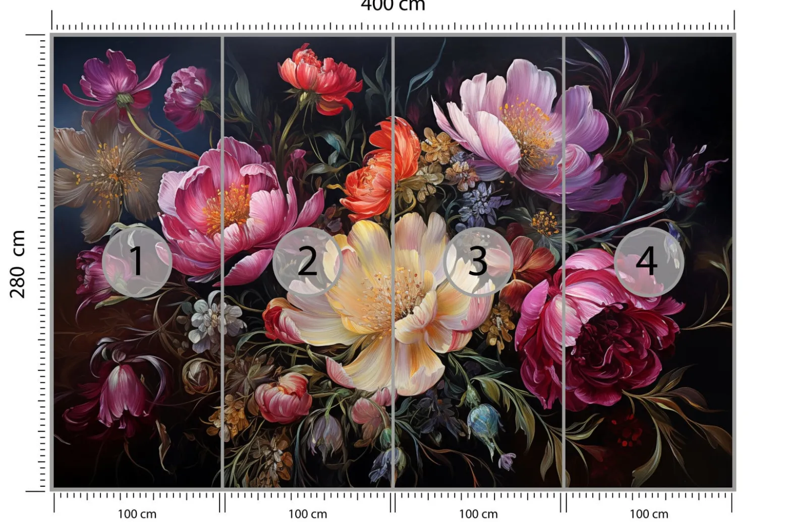 Fototapeta Abstrakcyjne Piwonie 400x280cm